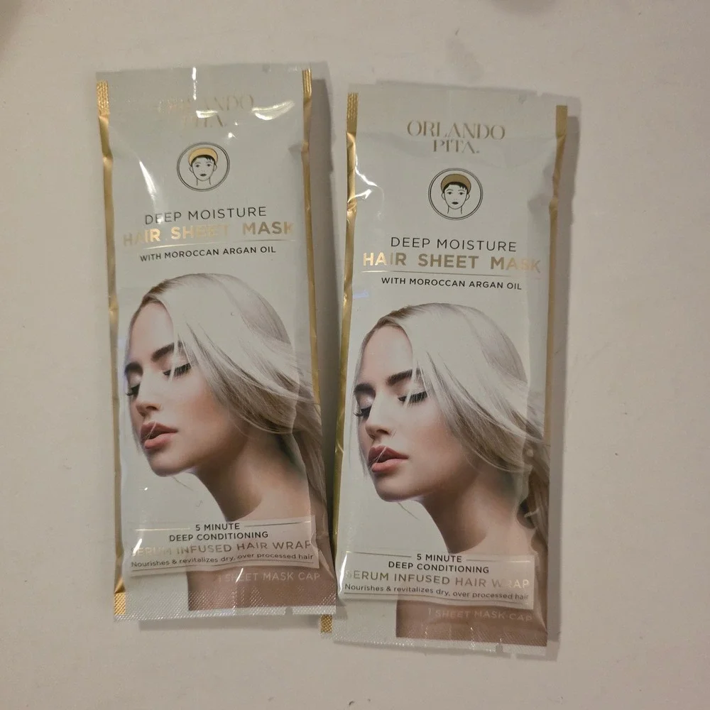 Orlando Pita Deep Moisture Hair Sheet Mask Moroccan Argan Oil Bundle 2 Pack